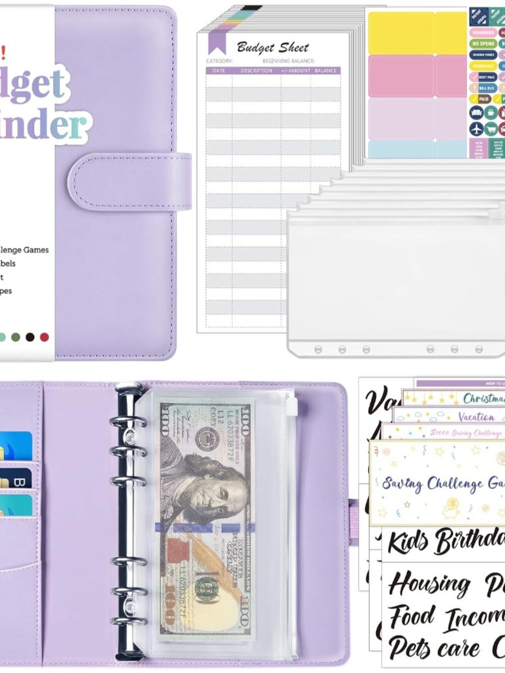Budget Binder with Money Saving Challenge, Money Saving Binder